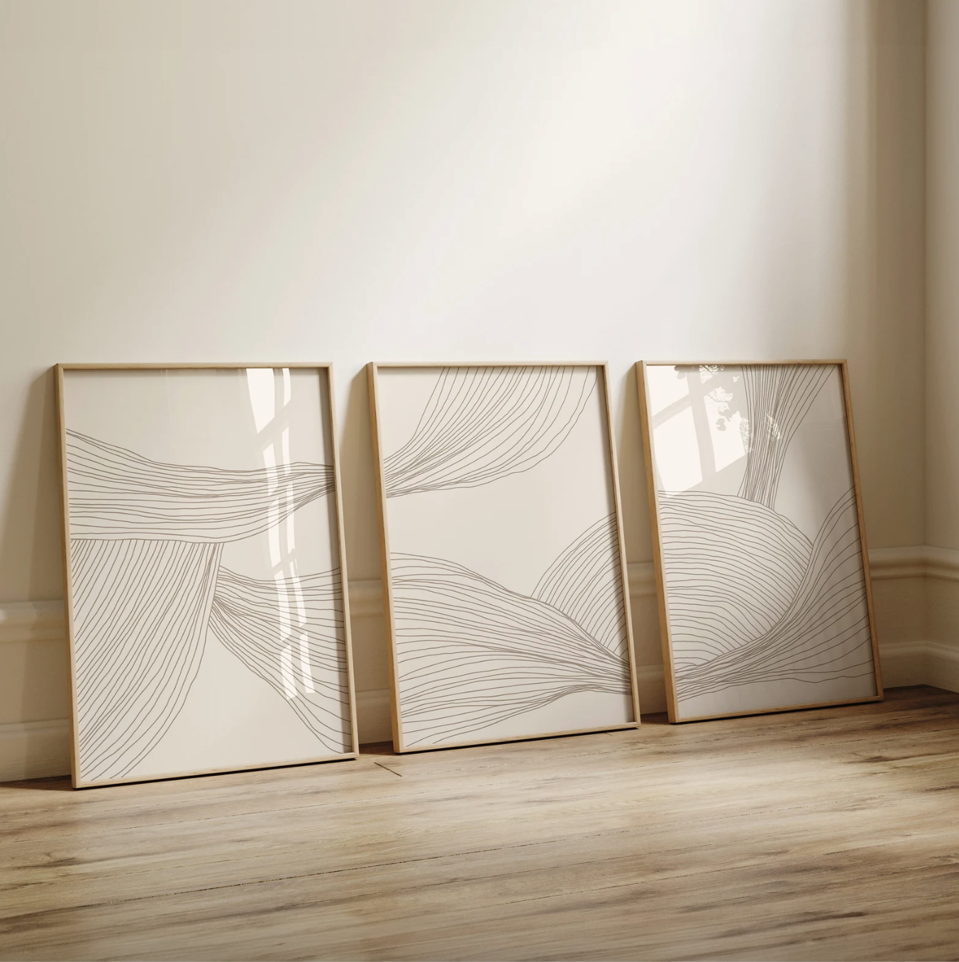 Neutral Abstract Poster Set