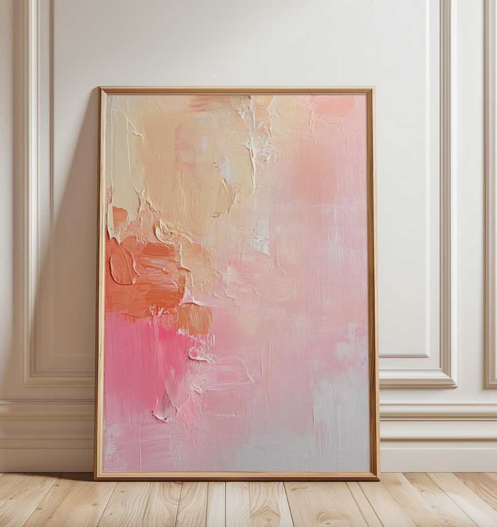 Soft Blush Abstract Poster