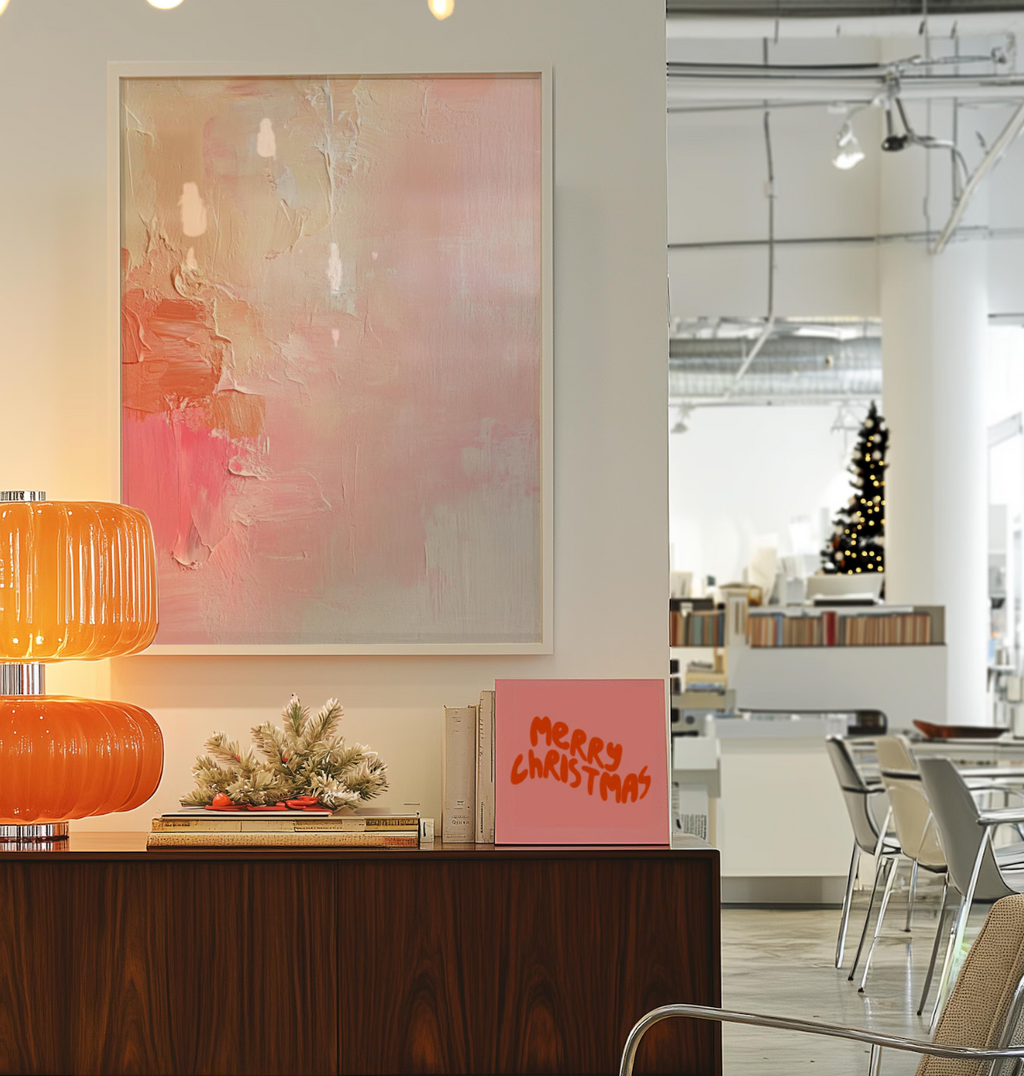 Soft Blush Abstract Poster