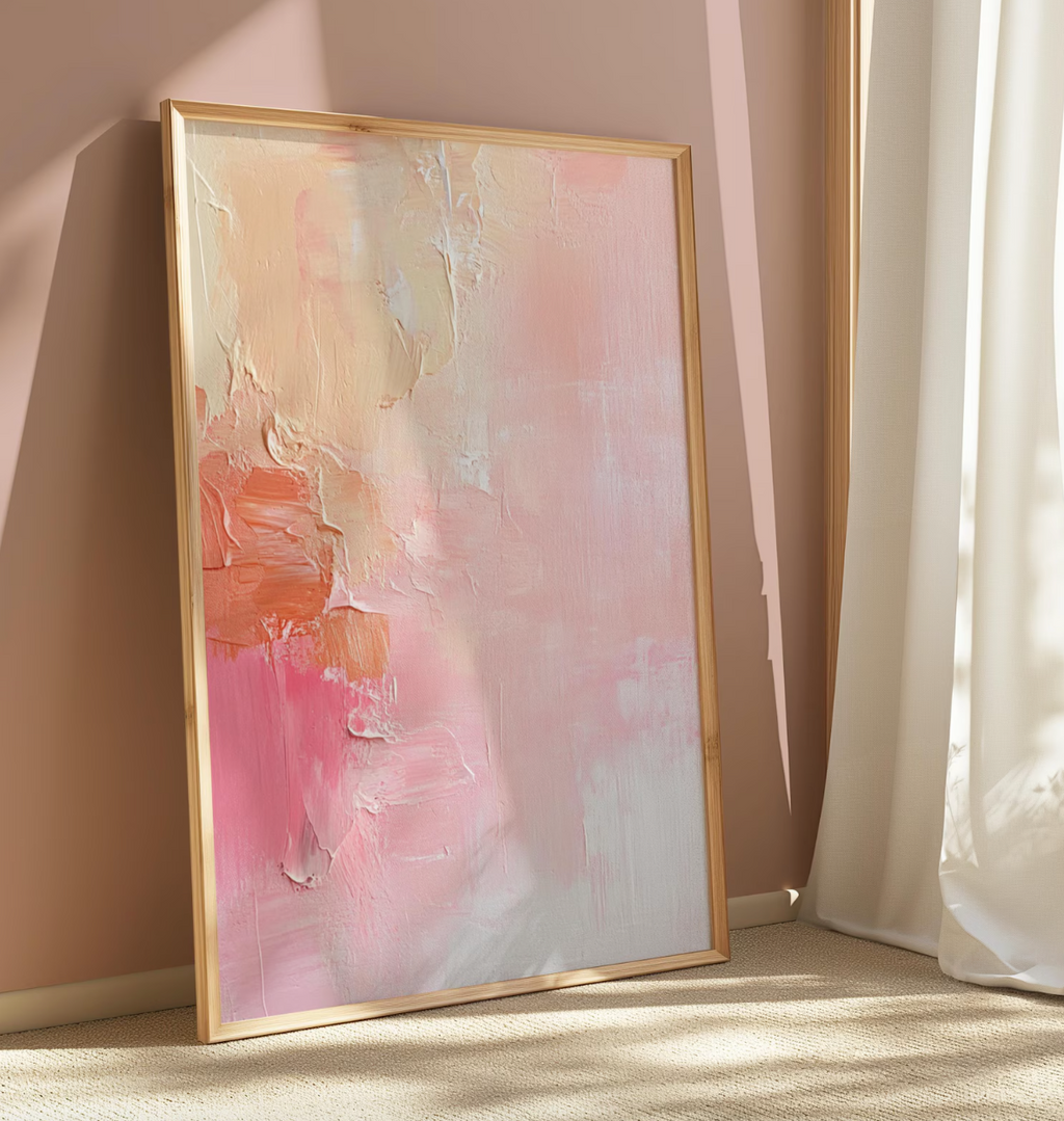 Soft Blush Abstract Poster