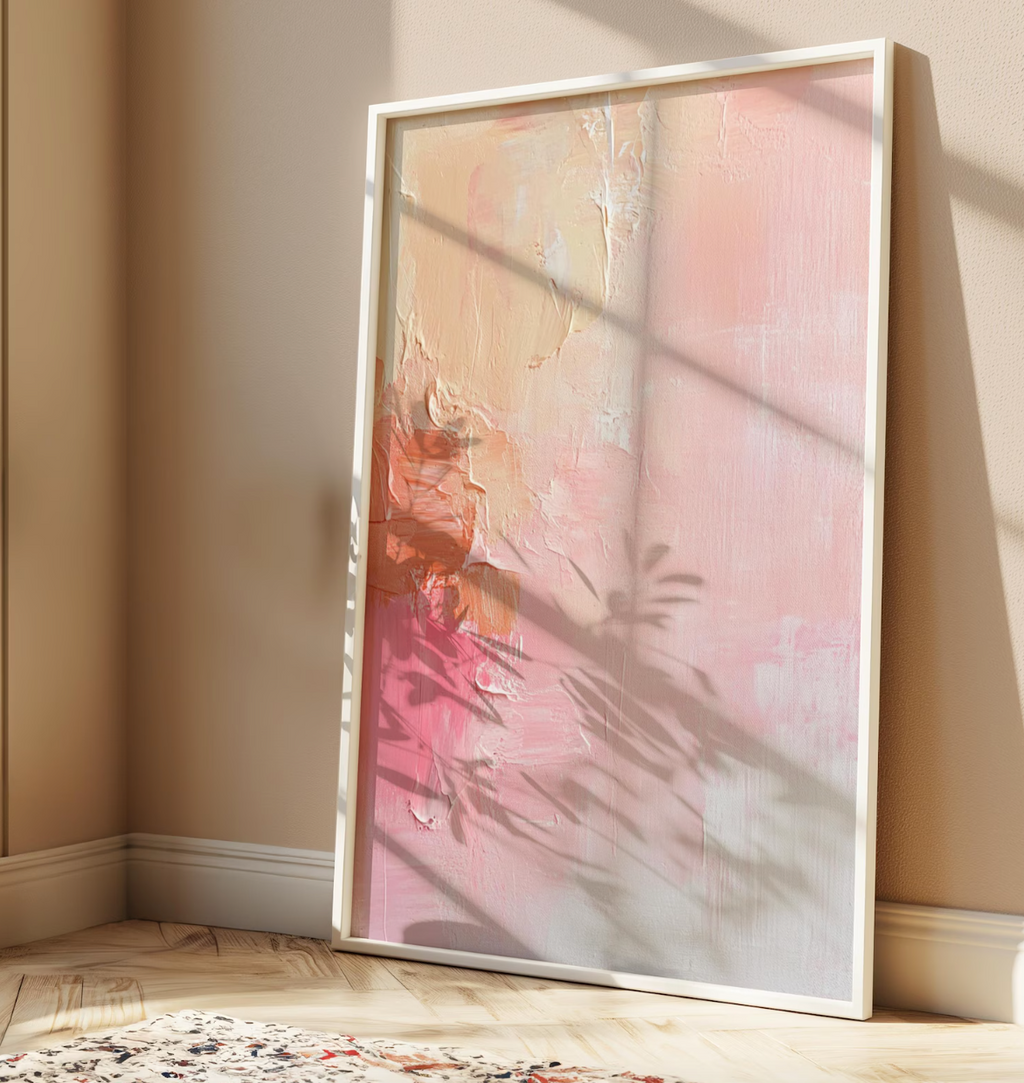 Soft Blush Abstract Poster
