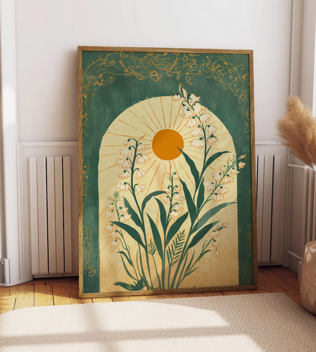 Green Sun Art Poster