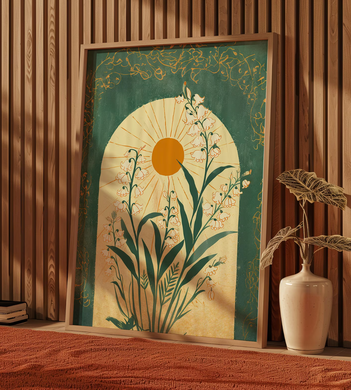 Green Sun Art Poster