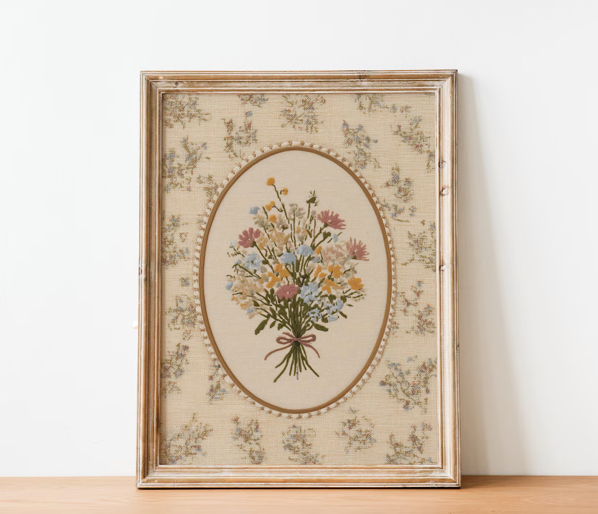 Vintage Embroidered Wildflower Poster