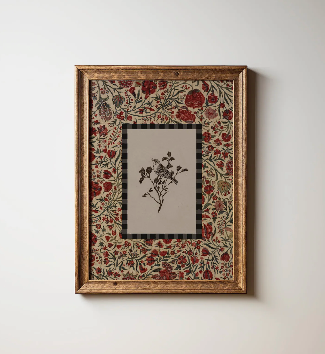 Vintage Botanical Bird Poster