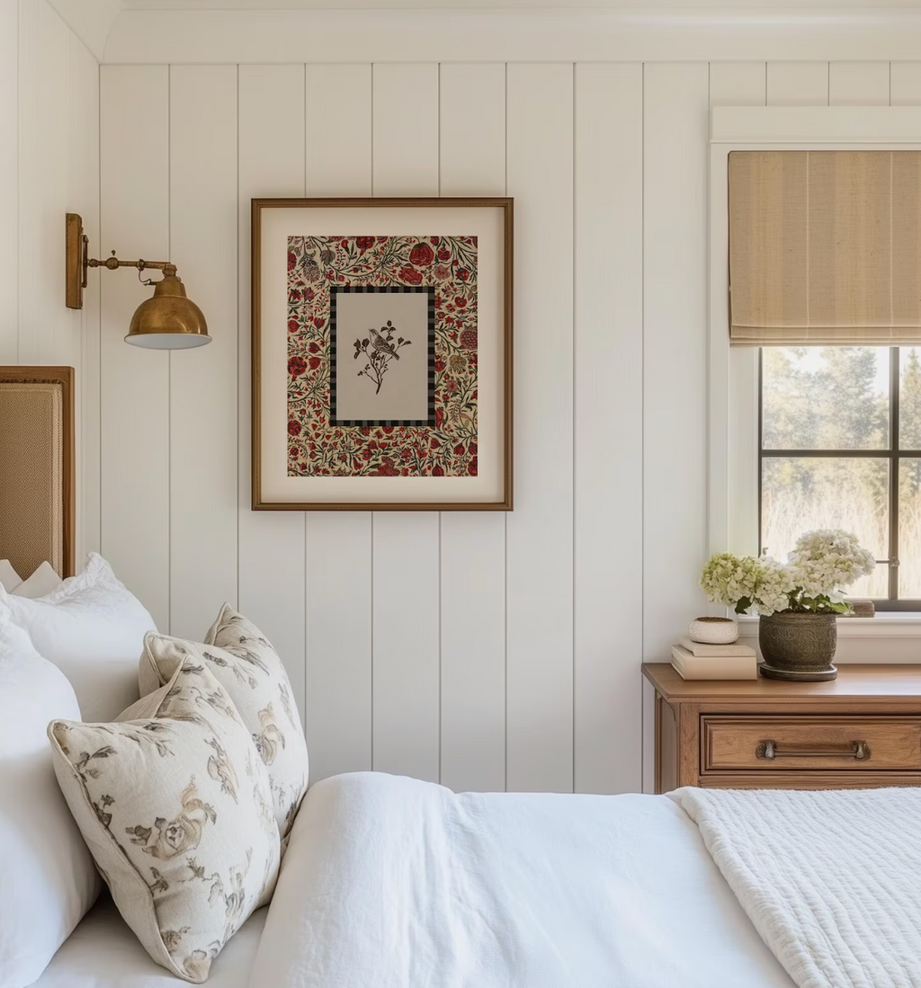 Vintage Botanical Bird Poster