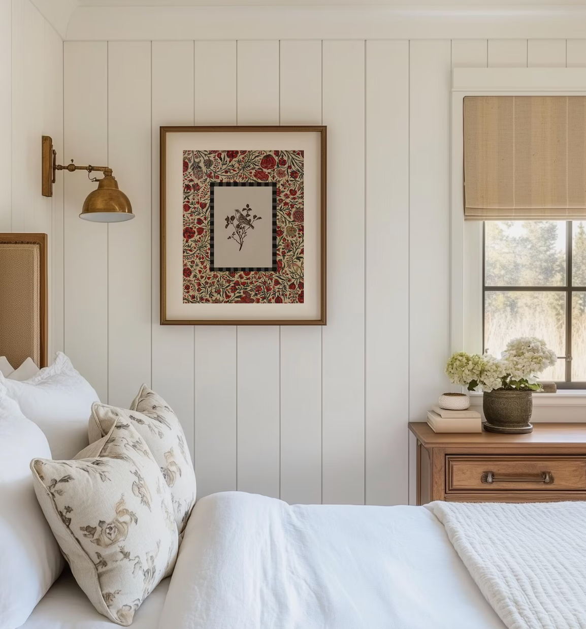 Vintage Botanical Bird Poster