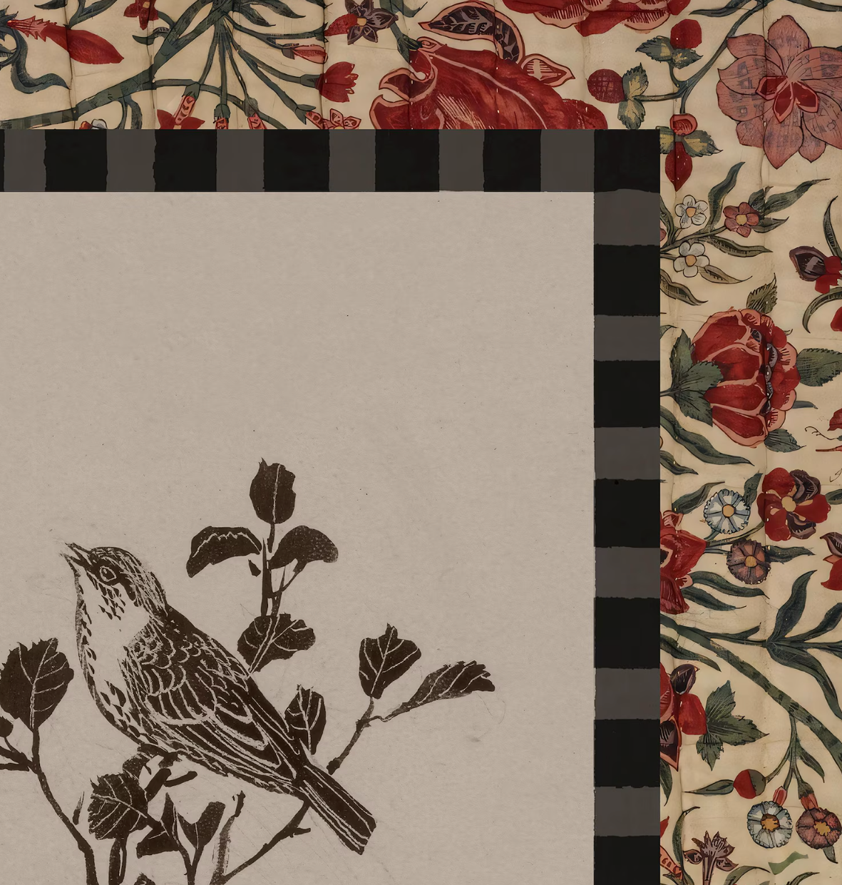 Vintage Botanical Bird Poster