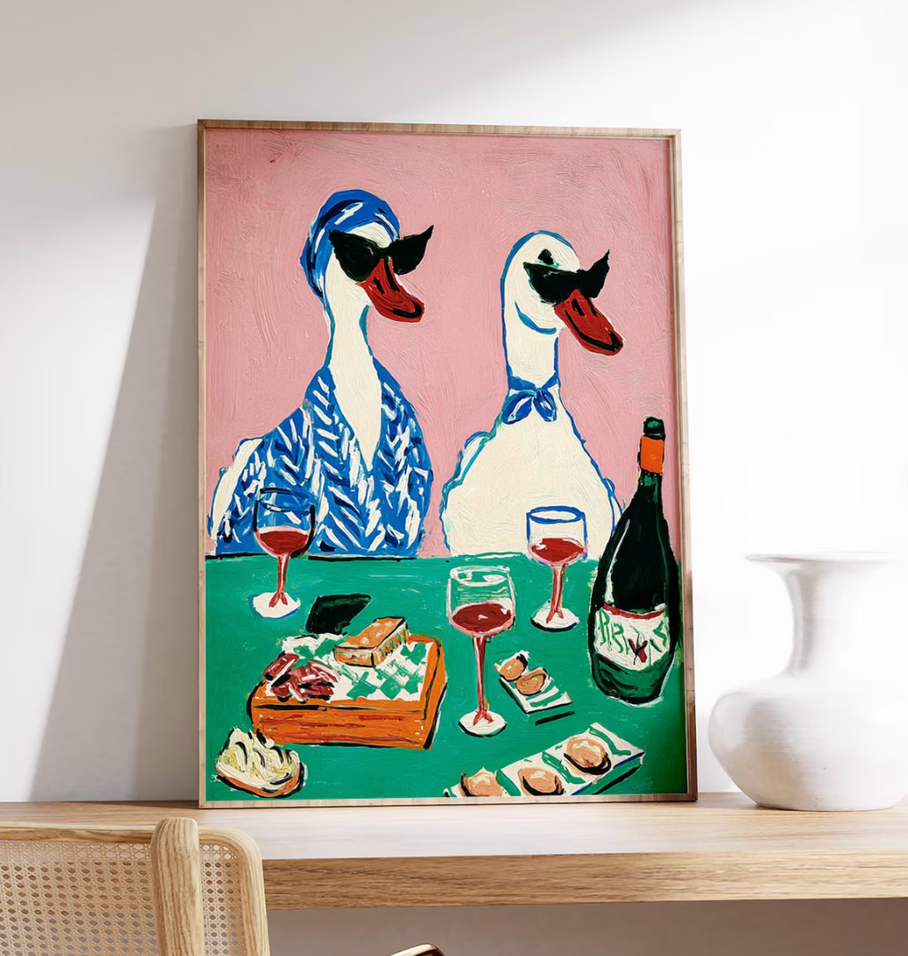 Duck Wine Party Poster