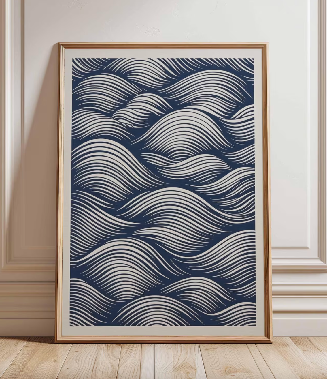Minimalist Wave Line Art Poster