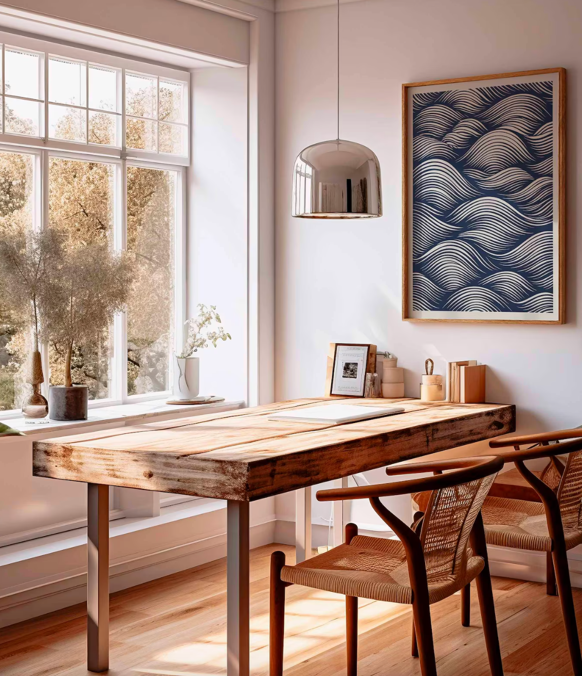 Minimalist Wave Line Art Poster