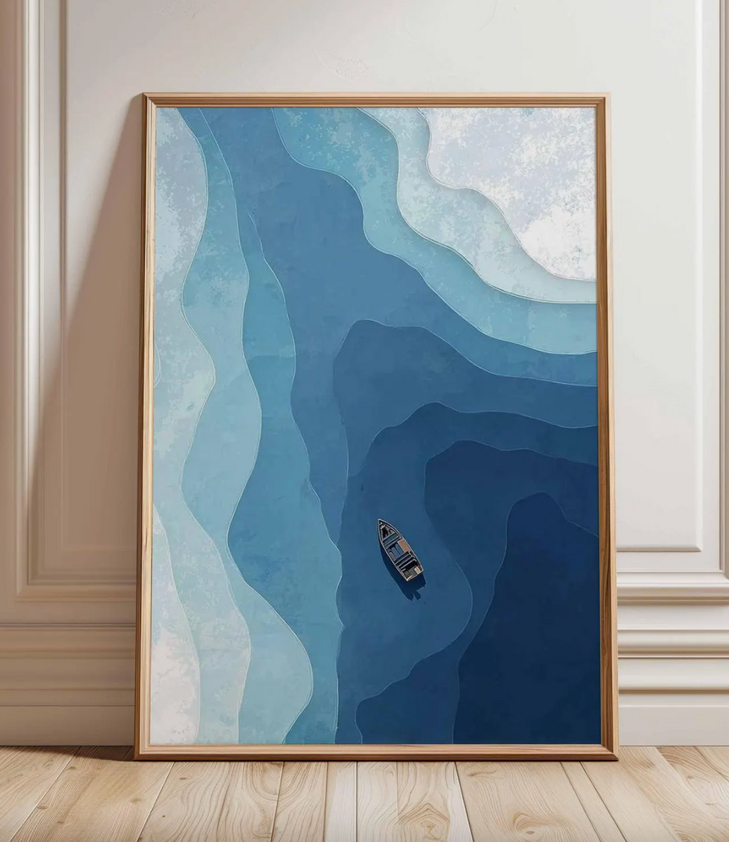 Minimalist Ocean Waves Poster