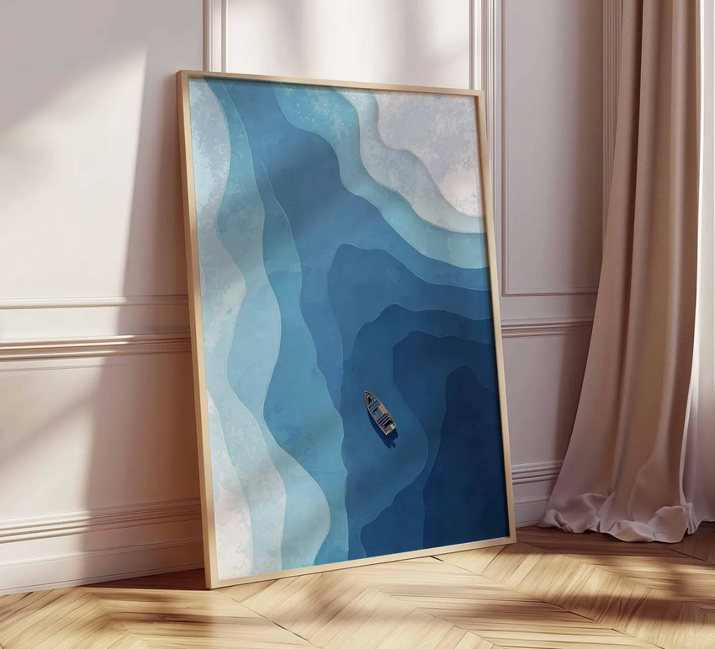 Minimalist Ocean Waves Poster