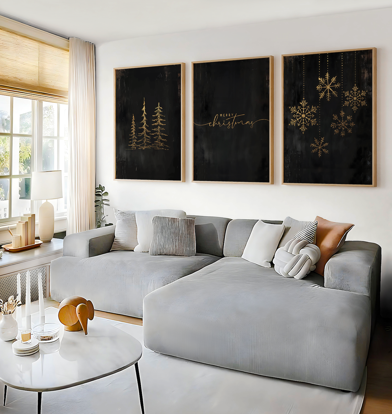 Moody Christmas Wall Art Set of 3