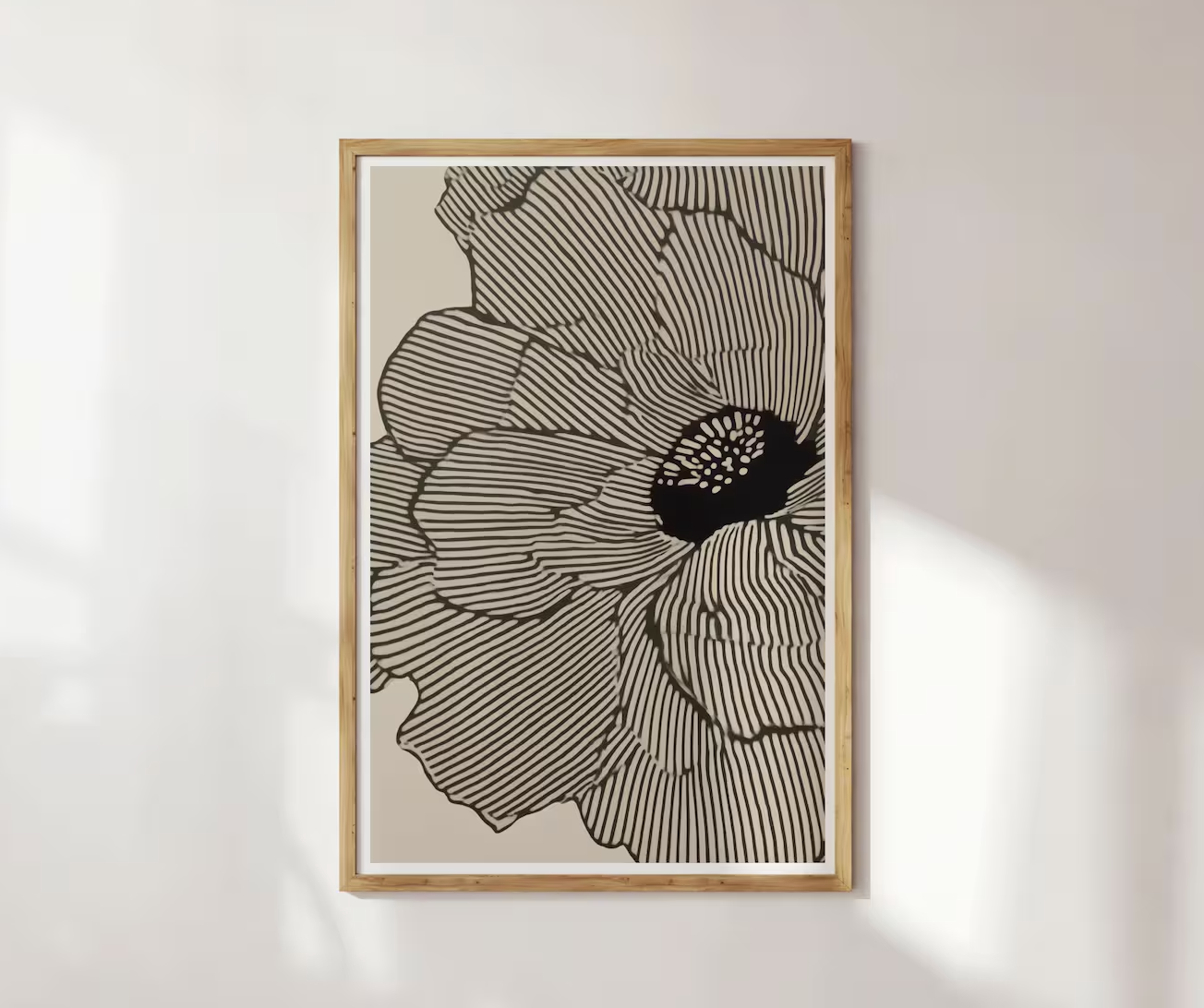 Minimalist Black and Beige Flower Poster