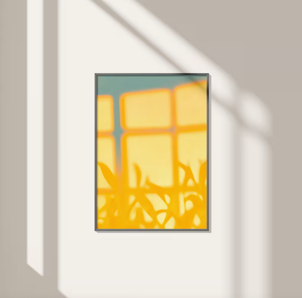Golden Sunlight Plant Shadow Poster