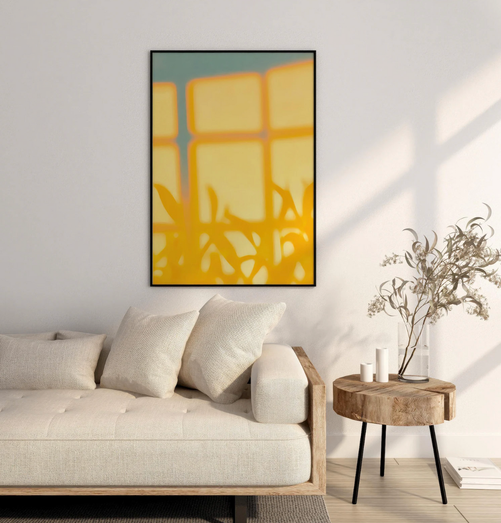 Golden Sunlight Plant Shadow Poster
