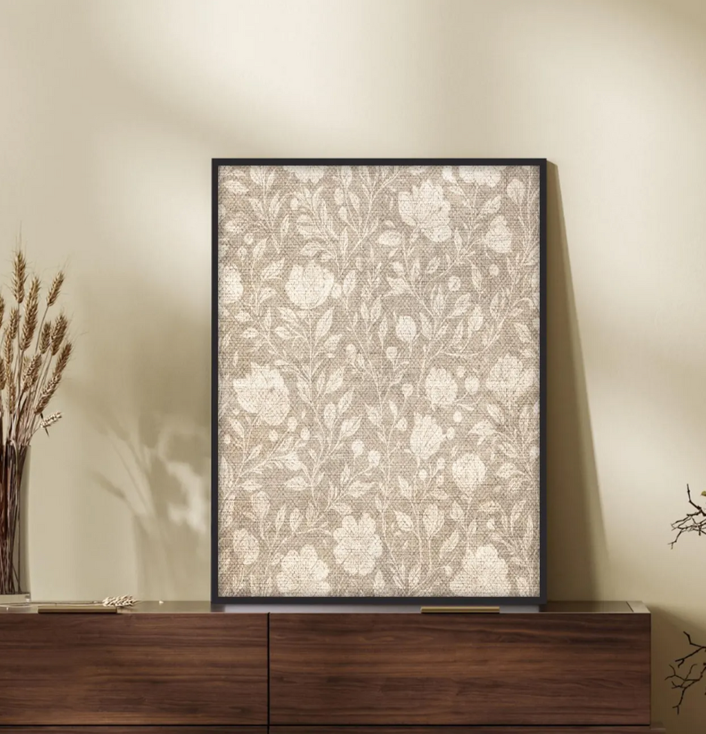 Neutral Abstract Floral Poster