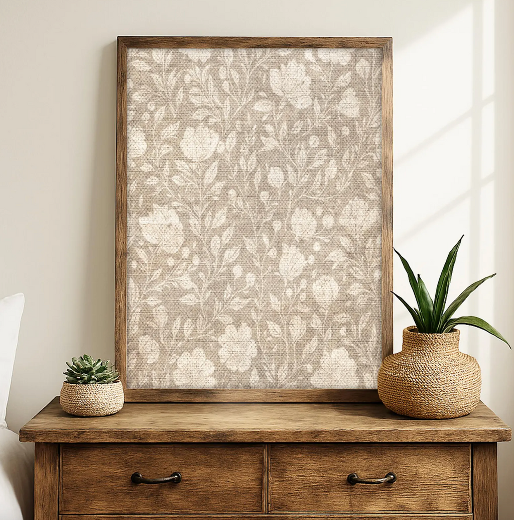 Neutral Abstract Floral Poster