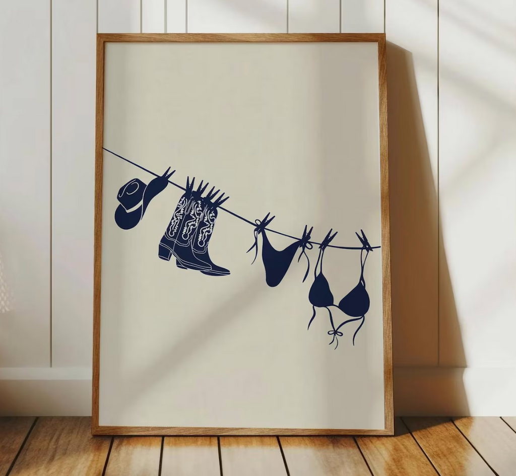 Cowboy Hat Boots Bikini Poster
