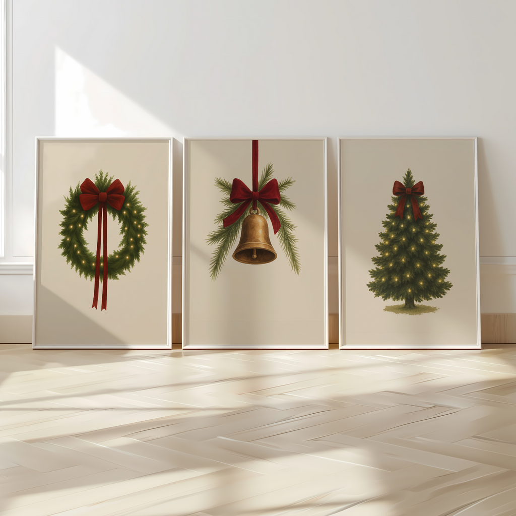 Vintage Christmas Poster Set