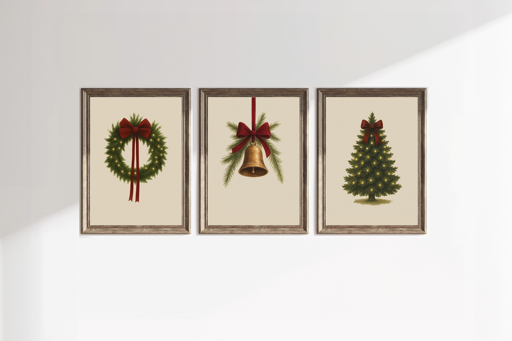 Vintage Christmas Poster Set
